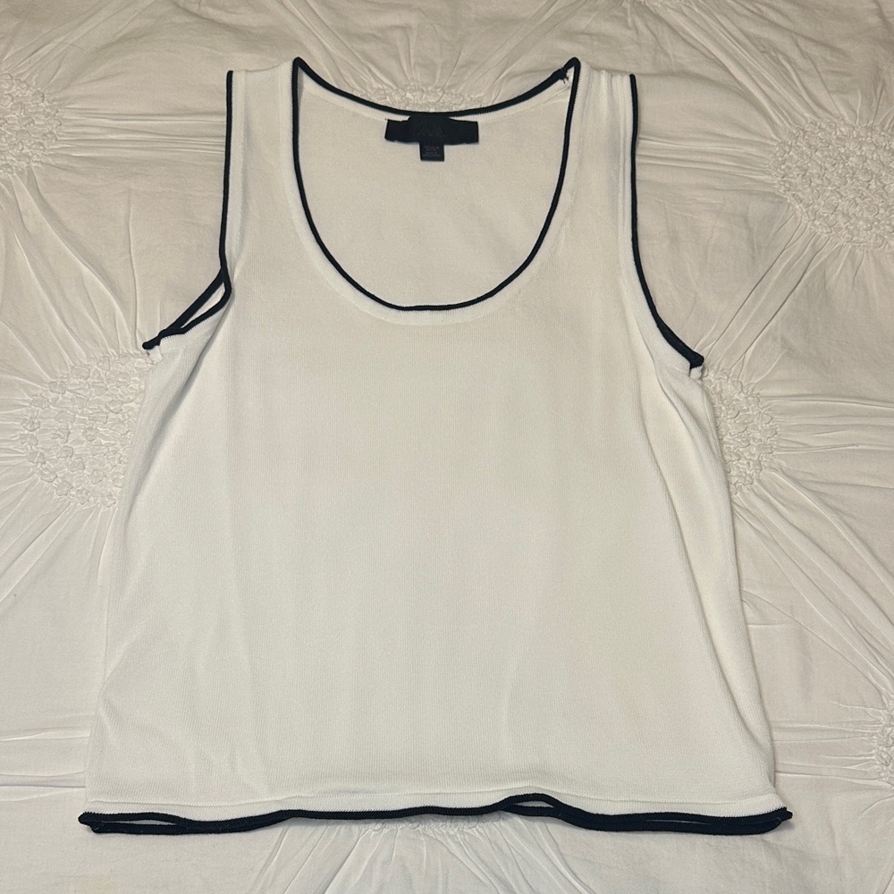 ZARA White and Black Tank Top
